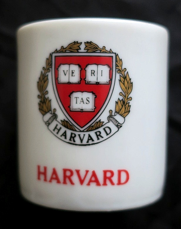 Harvard Small Ceramic Paper Clip Holder 2 1/4" Tall
