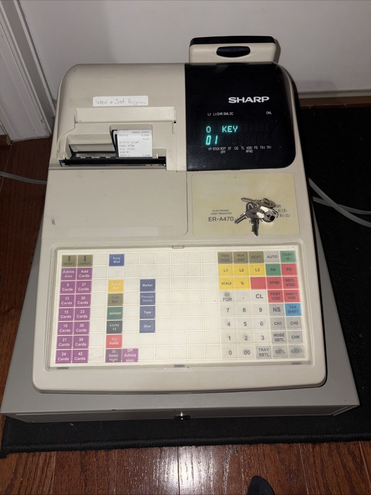 SHARP ER-A470 ELECTRONIC CASH REGISTER WITH KEYS