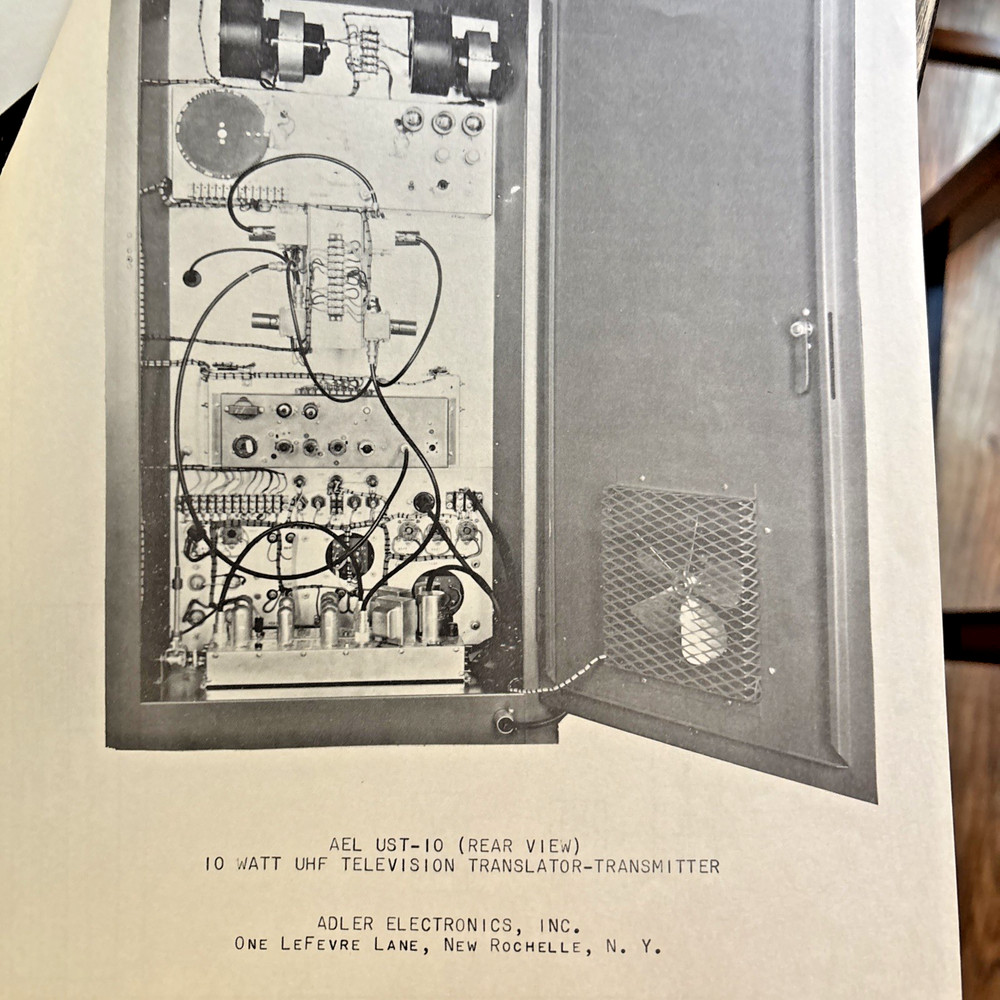 1957 Adler Electronics UST-10 Translator Transmitter Descriptive Paperwork 6 Pg