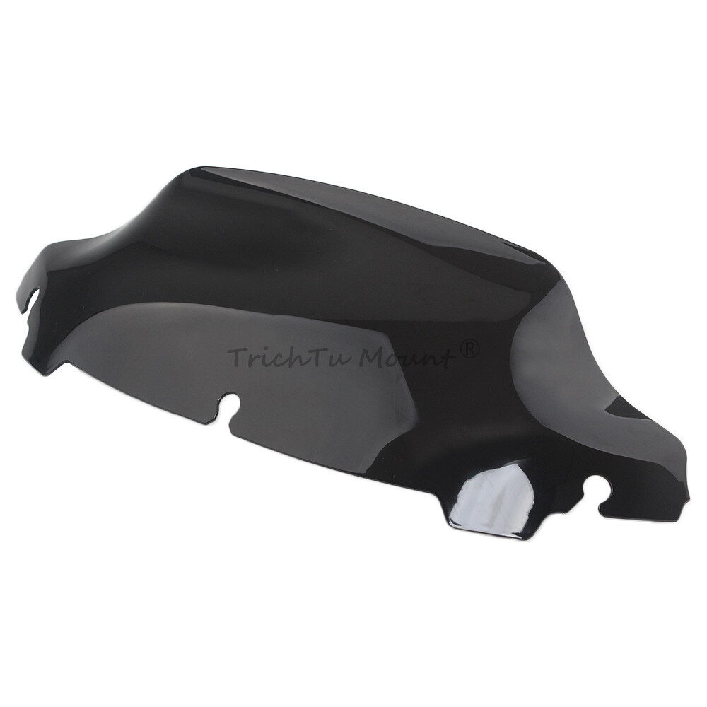 Black 7" Wave Windshield Windscreen For Harley Touring Electra Glide 2014-2023