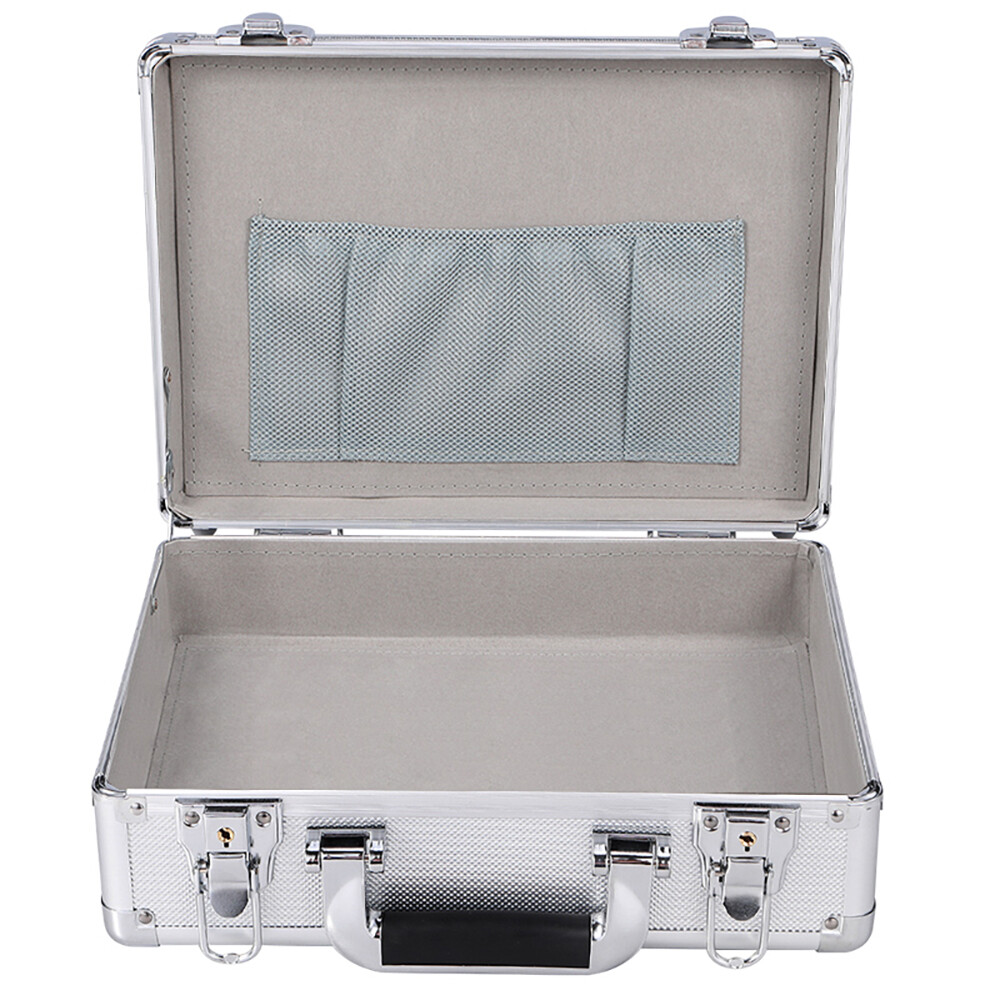 Small Hard Briefcase Travel Flight Toolbox Hand Gun Protective Box with Key Lock