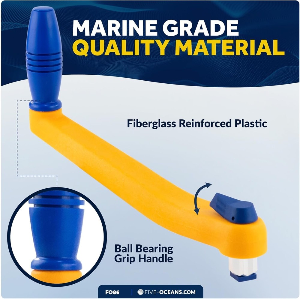 High Visibility 8" Sailboat Winch Handle - Lightweight & Reliable Performance