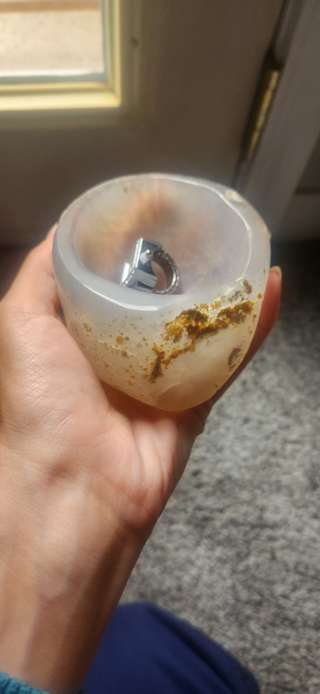 Polished Agate Crystal Bowl Decorative Display Piece