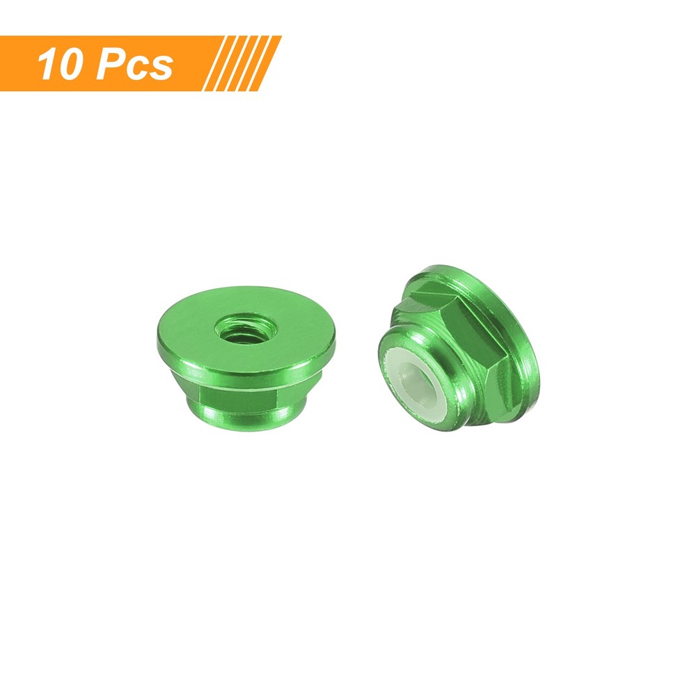 Nylon Insert Hex Lock Nuts, 10pcs - M2x0.4mm Self-Locking Nut(Green)