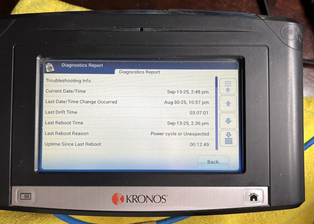 Kronos 8609100-007 InTouch 9100 Time Clock tested