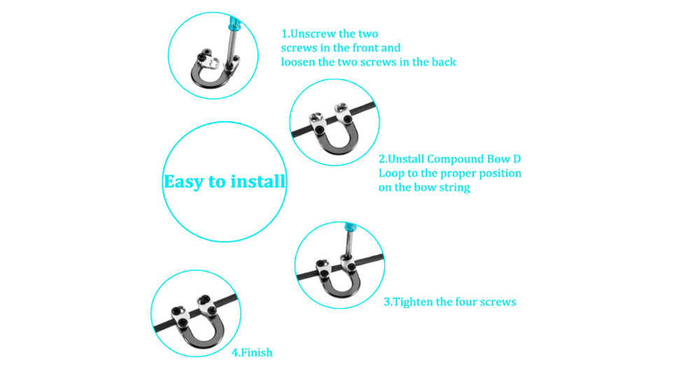 2 Archery D Loop Compound Bow Ring Buckle Release Stability Hunting Metal U Nock