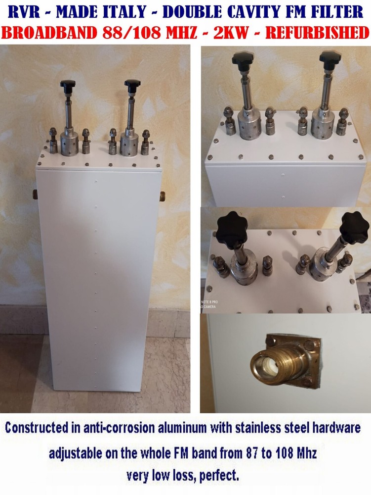 FM Broadcast Filter Band Pass Two Cavities - Wide Band from 88 to 108 Mhz 2Kw
