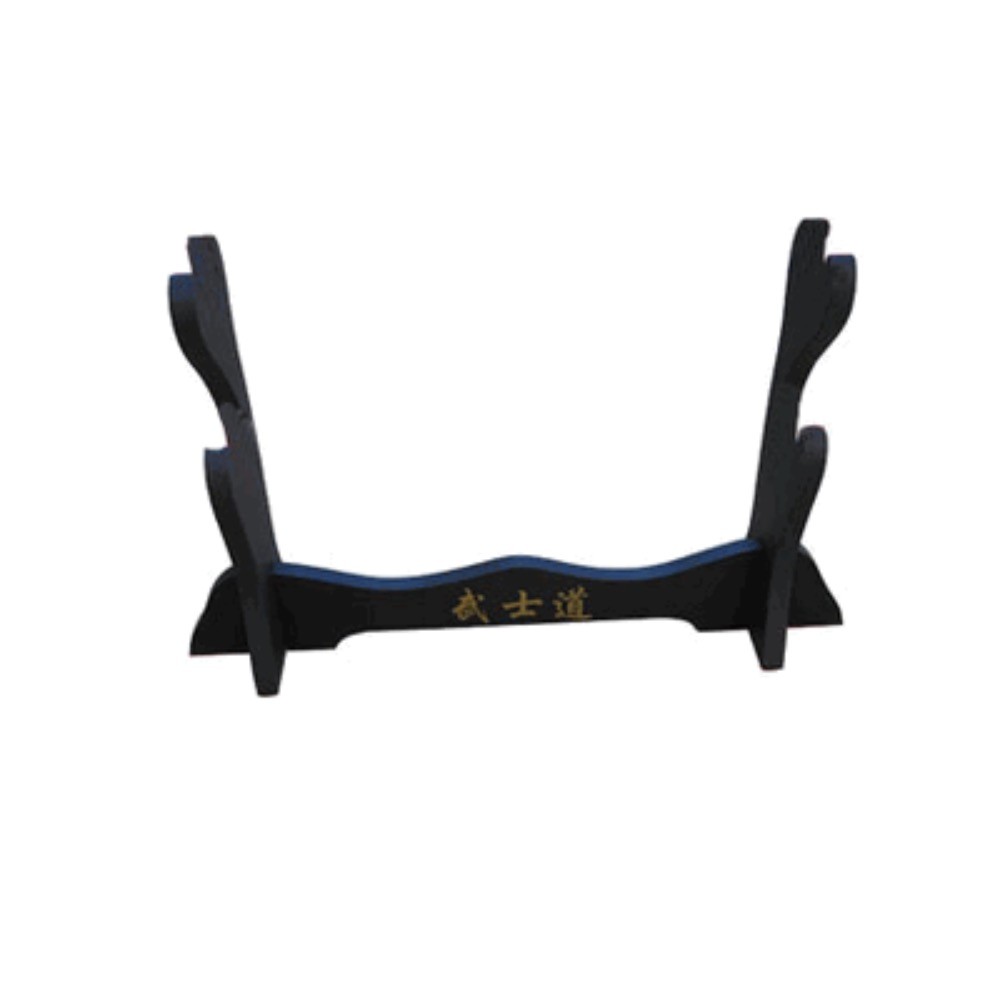 BLACK WOOD 2 TIER SWORD TABLE STAND