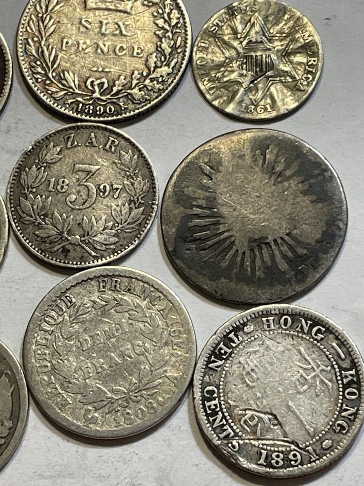 1800’s World Silver Coins - Damaged/Cleaned