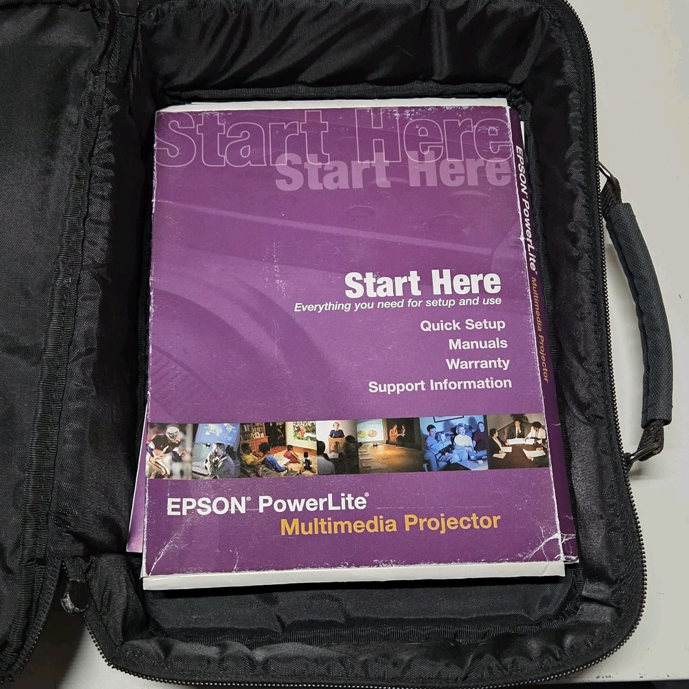 Epson PowerLite 735C LCD Projector W/ Software Cables Remote Case Device Tested