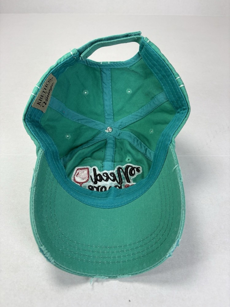 Need More Wine Hat Distressed Green Cap Funny Drinking Adjustable Mom Hat
