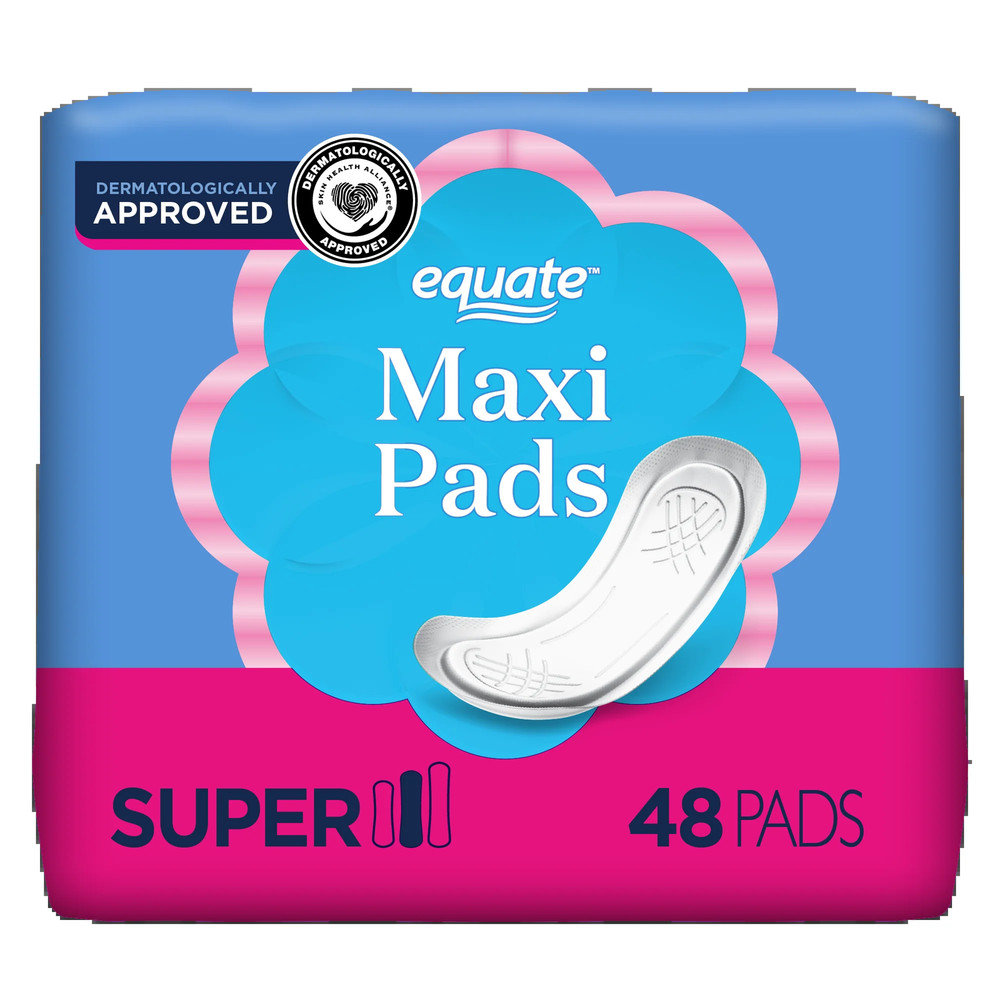 (3 Pack) Maxi Pads, Super Protection (48 Count)