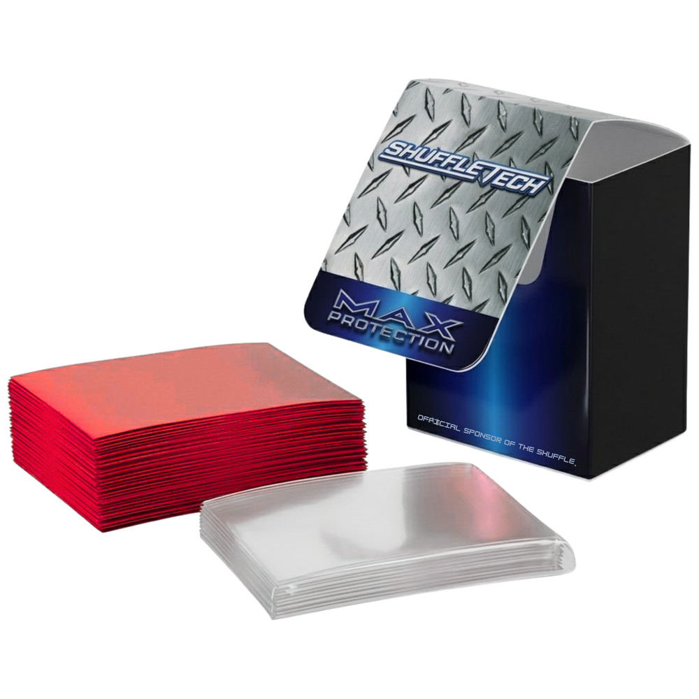 Max Protection Shuffle Tech Premium Pack, Red - Sleeve, Deck Box