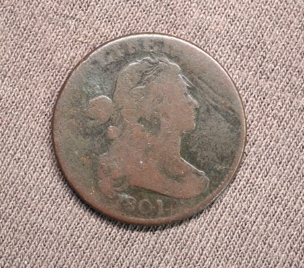 1801  Draped Bust Large cent 1c US mint coin
