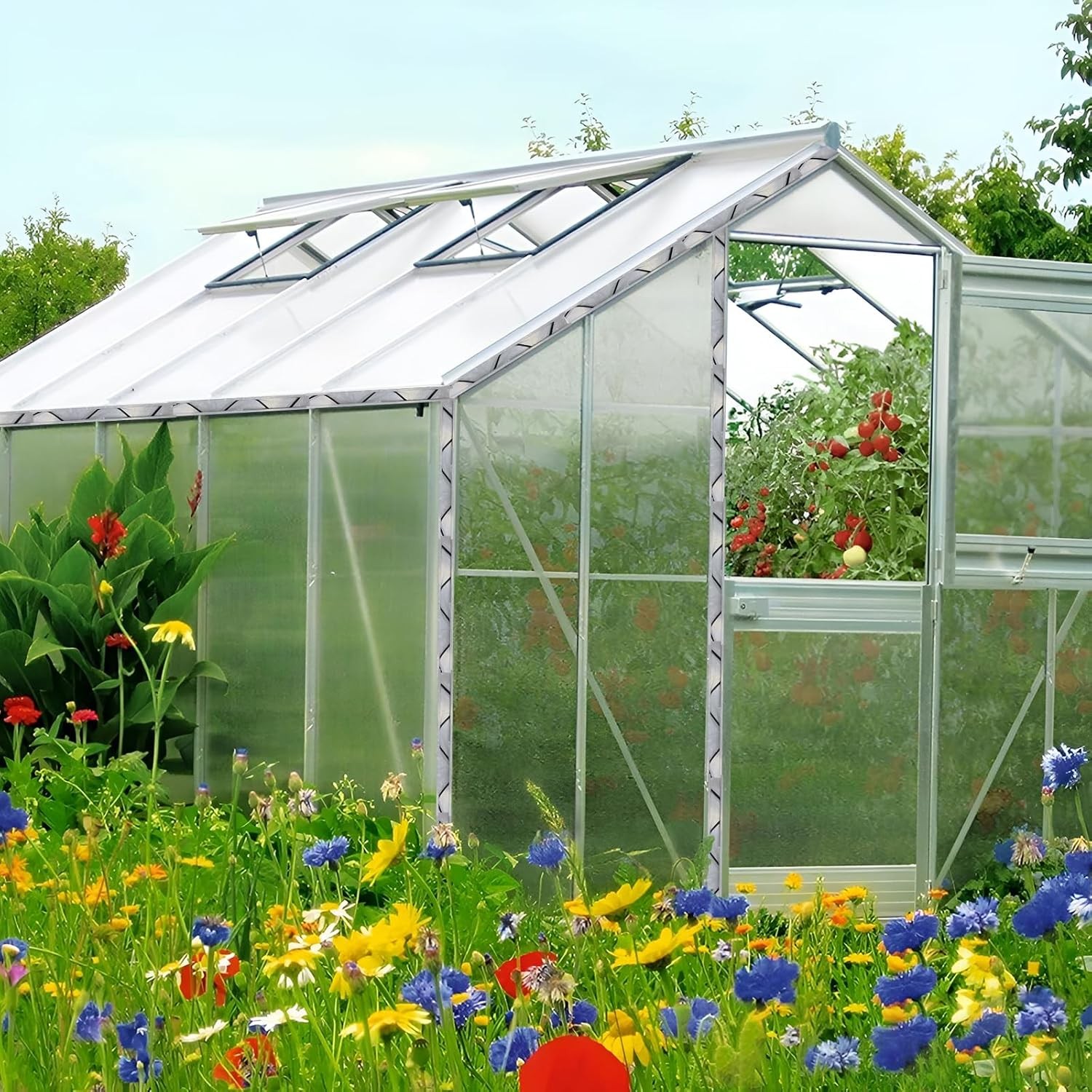 10 Set 6.6 FT Wiggle Wire Lock Channel Greenhouse Spring Channel Aluminum Alloy