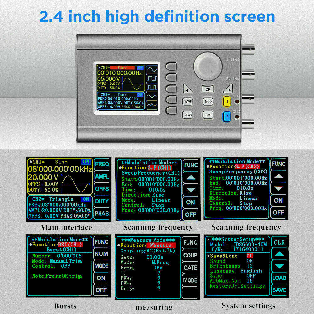 JDS2900 Dual-channel DDS Function Arbitrary Waveform Signal Generator 15-60MHz