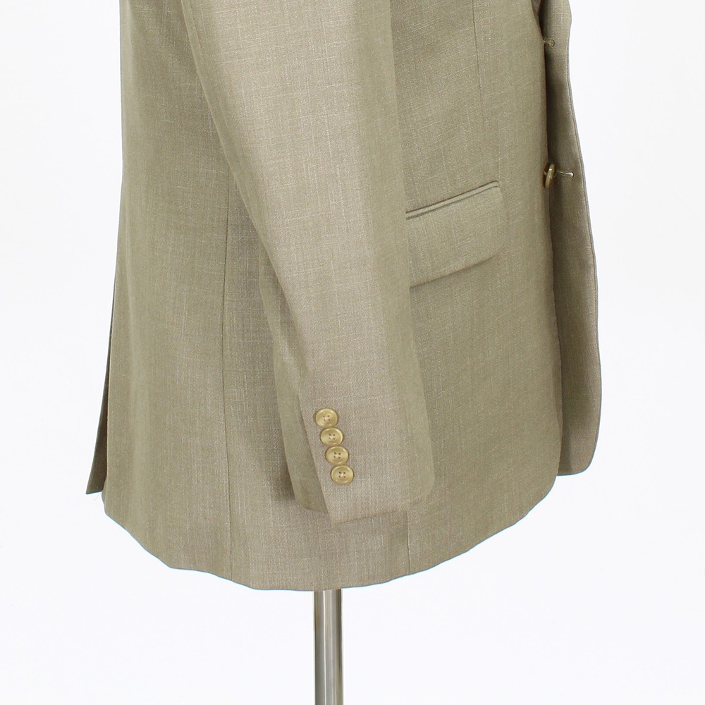 Chaps 40R Beige Sport Coat Blazer Jacket Solid 2B Polyester