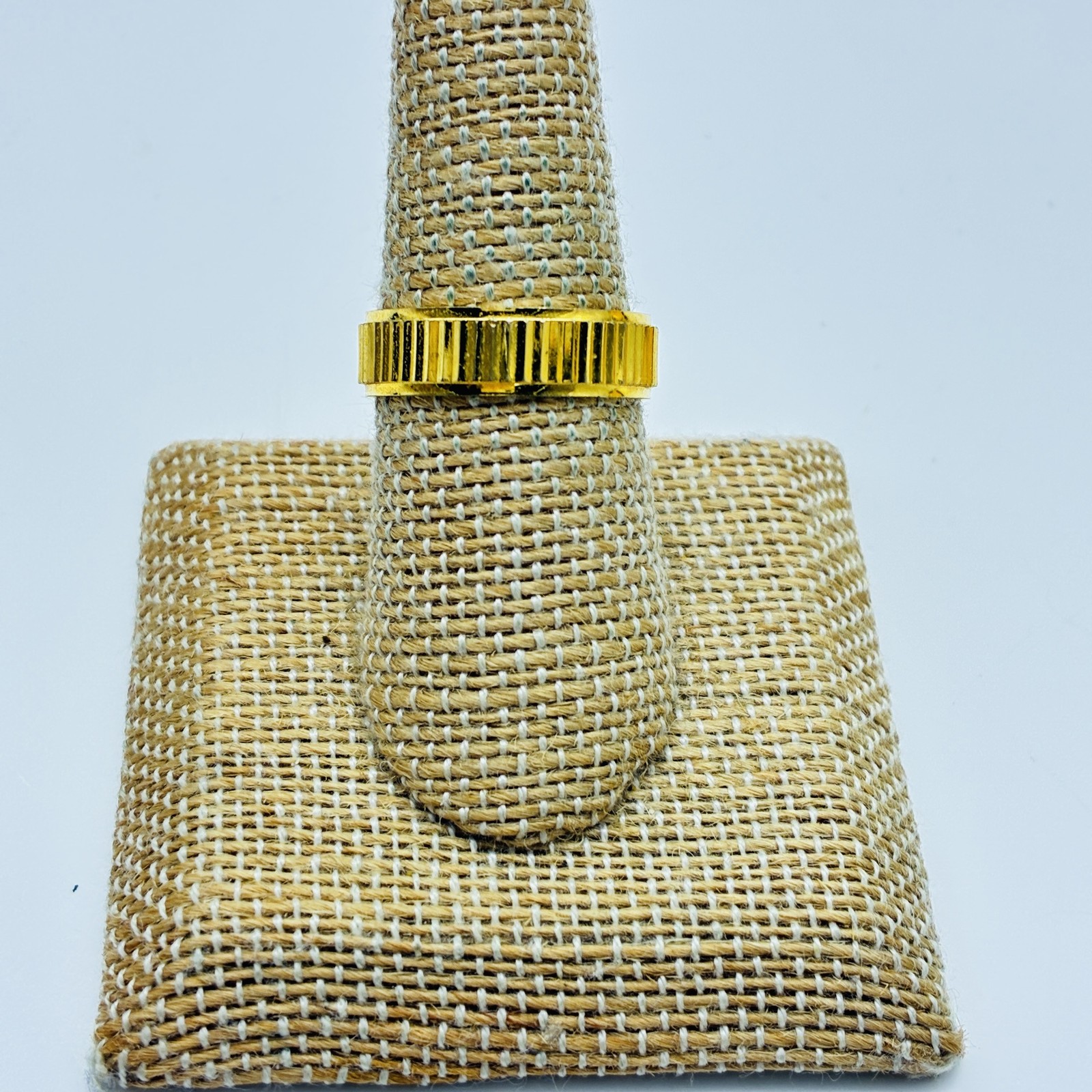 Gold Tone Band Mens and CZ Engagement Rings Lot of 2 Wedding Gift