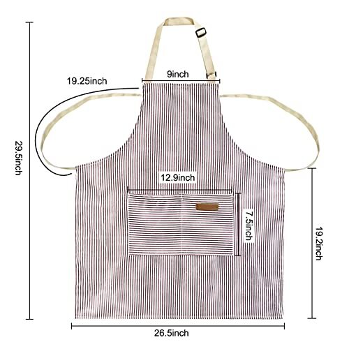 2 Pack Apron, Cotton Cooking Kitchen Aprons, Adjustable Bib Apron with 2