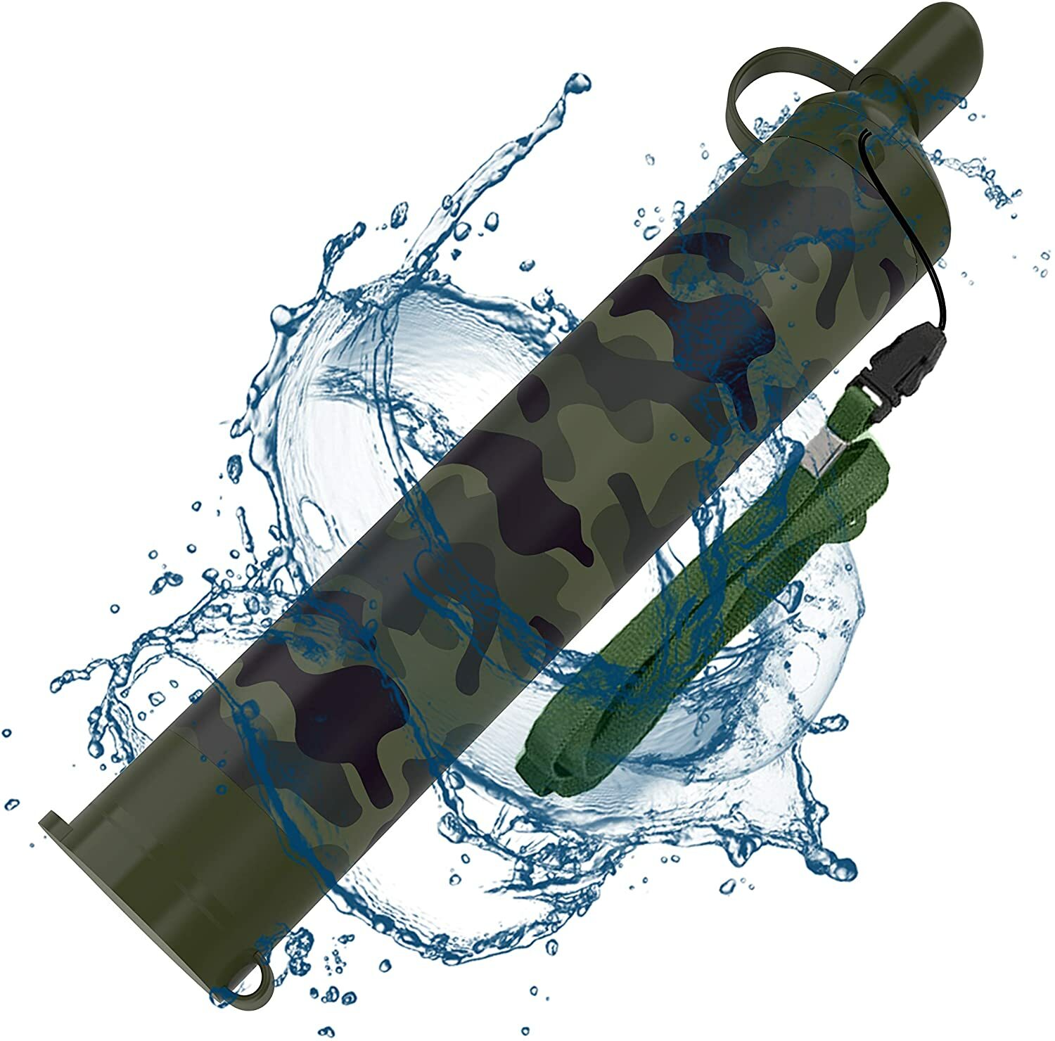 1-6,Camo Water Filter Straw Portable Personal Water Purification Filter Survival