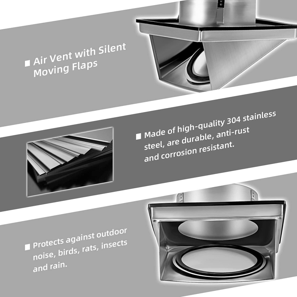 4-Inch External Extractor Wall Vent Cushioned Non Return Flap 100mm