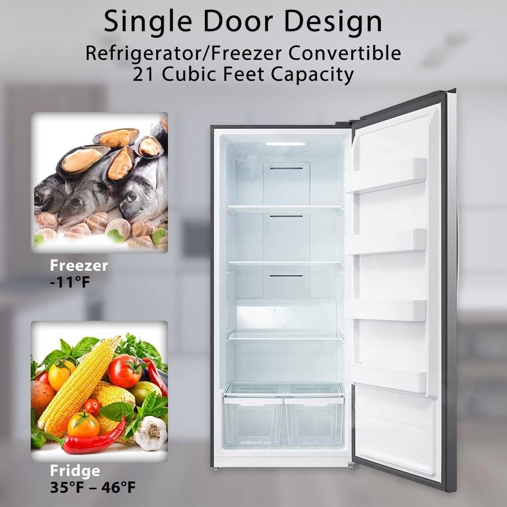 21 Cu.ft Upright Freezer / Fridge Conversion Stainless Steel Kitchen