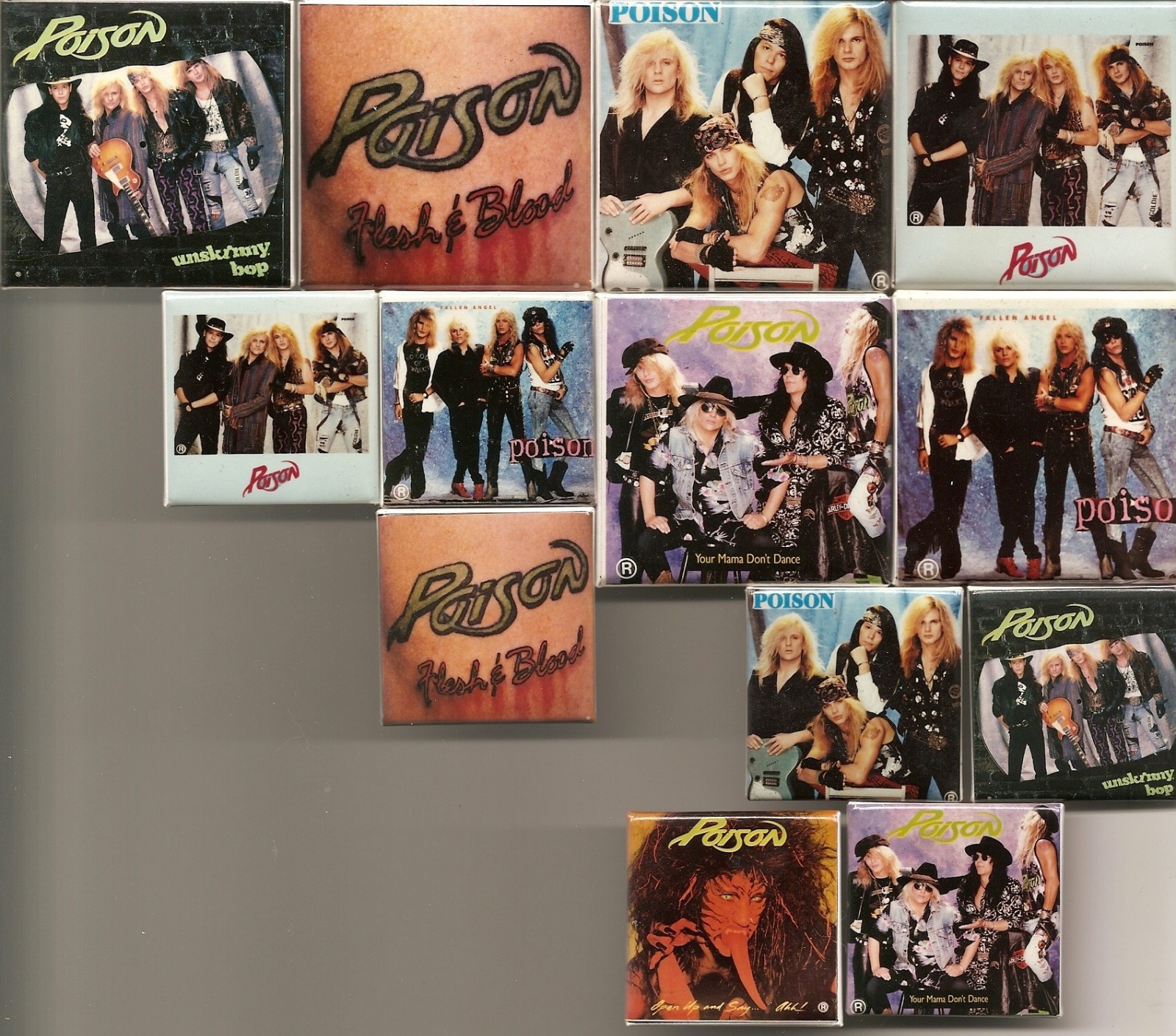 Poison Buttons pins Bret Michaels Licensed 90s Vintage