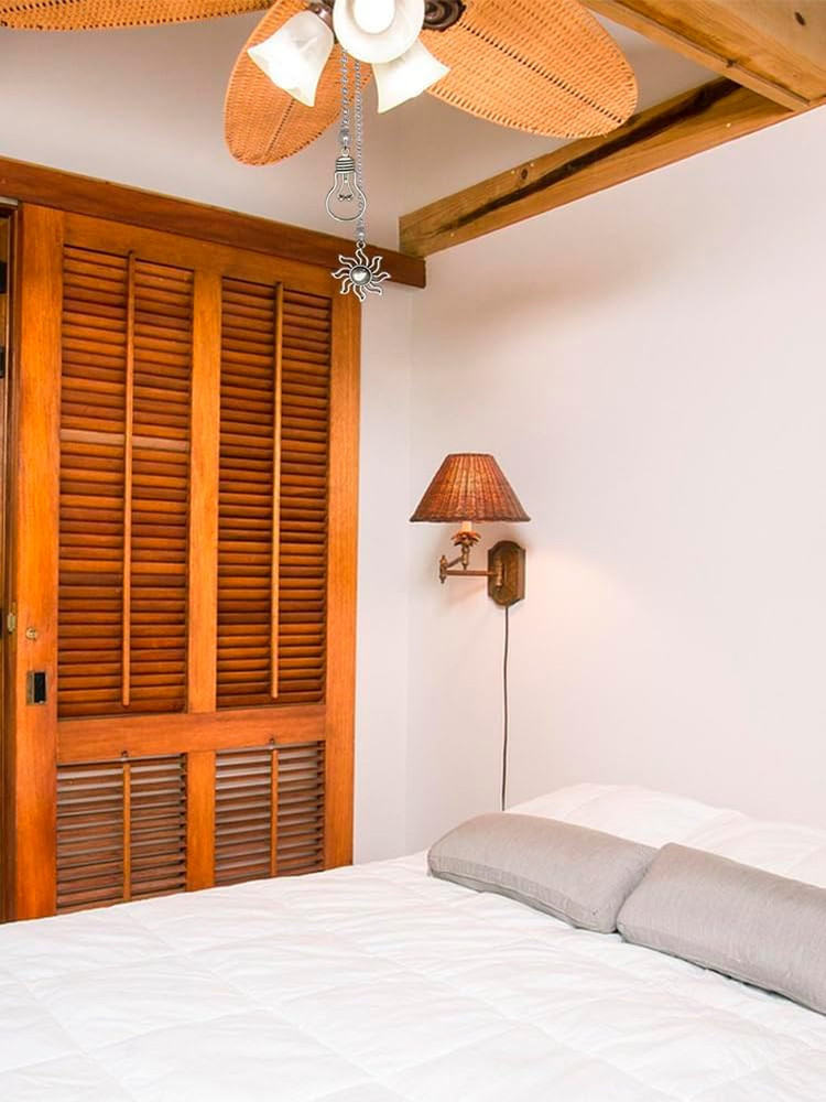 4 Pack Ceiling Fan Pull Chain, 12 Inch Pull Chains Extension Ornaments (Fan and