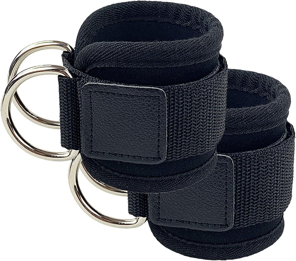 Ankle Strap for Cable Machine, 1 Pair Bands Working Out Black