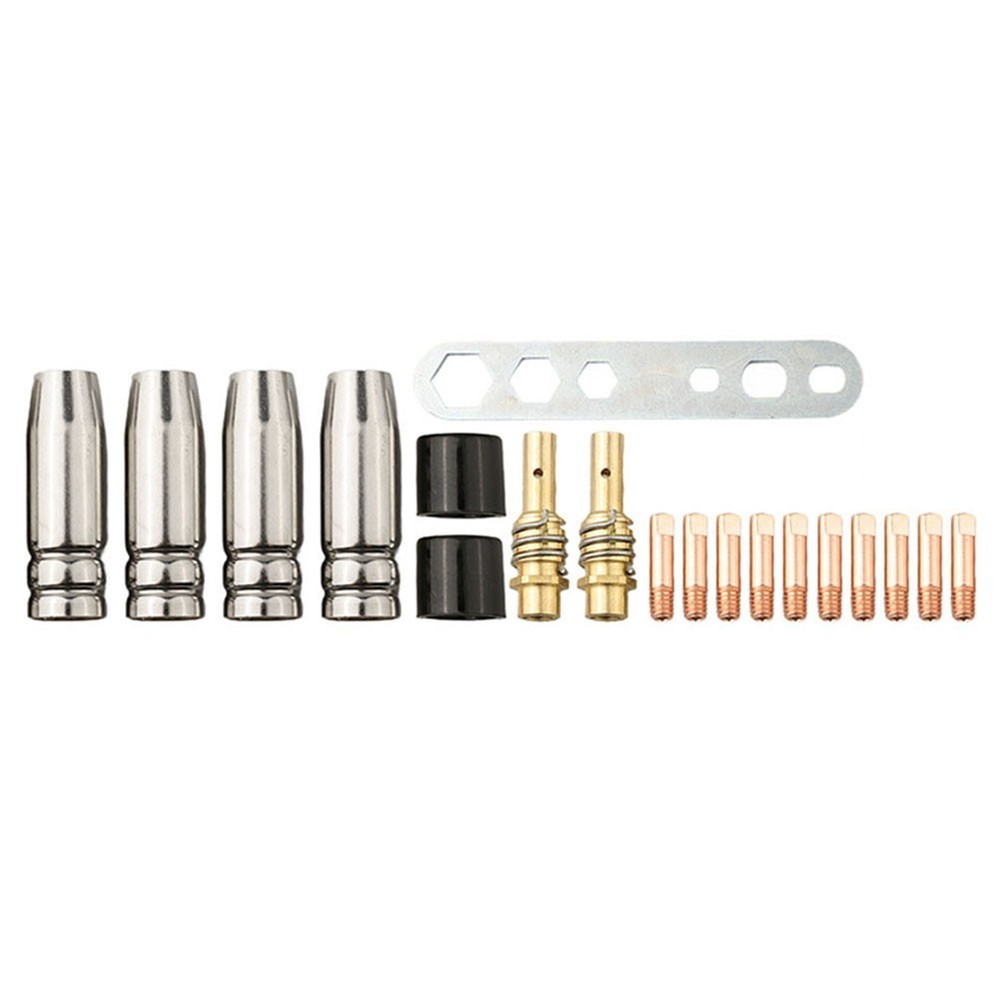 Compact Size MIG Torch Nozzle 19 Pieces Set Copper Material Easy Assembly