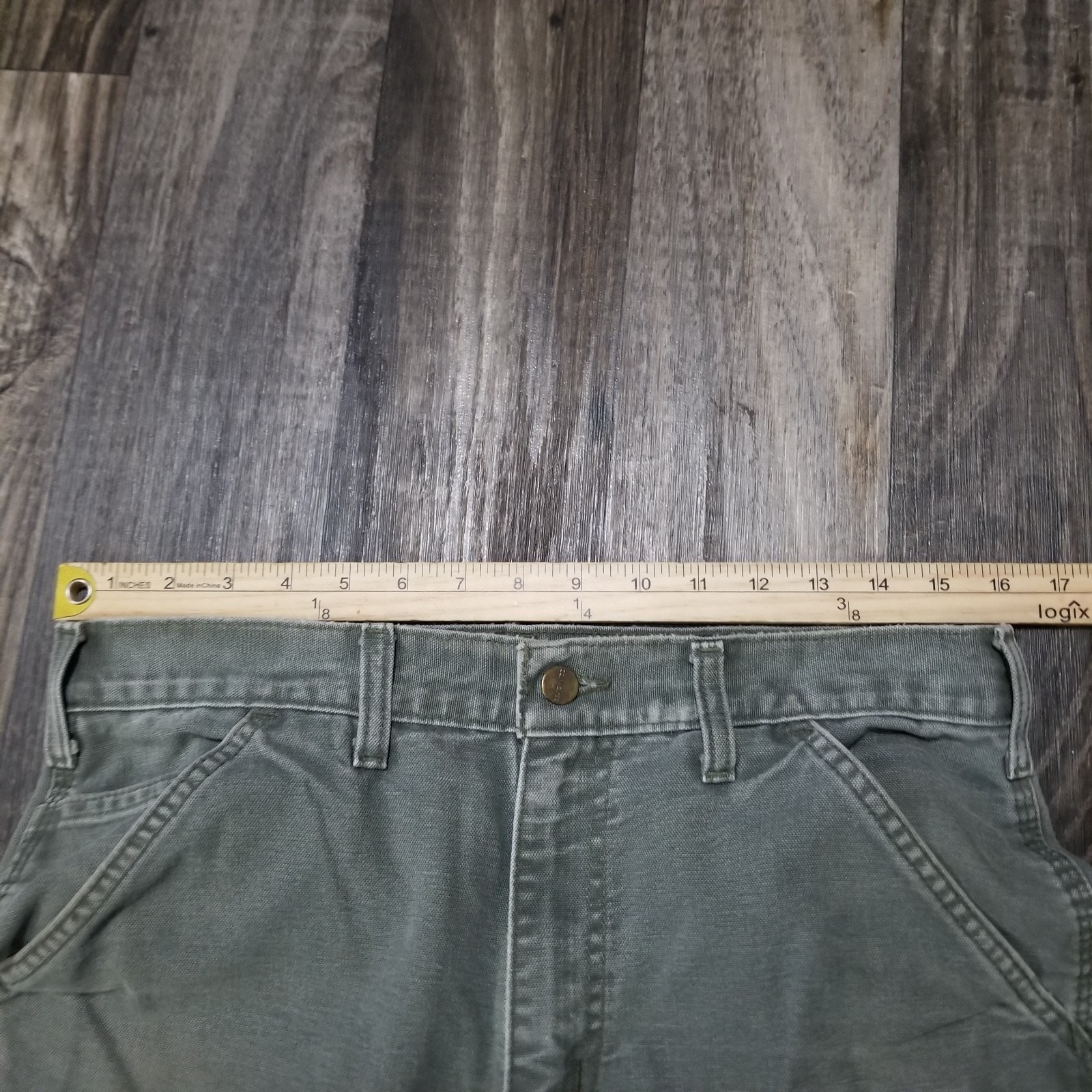 Carhartt Pants Men's 32x32 Moss Green Carpenter Dungaree Fit Canvas Duck B11 MOS