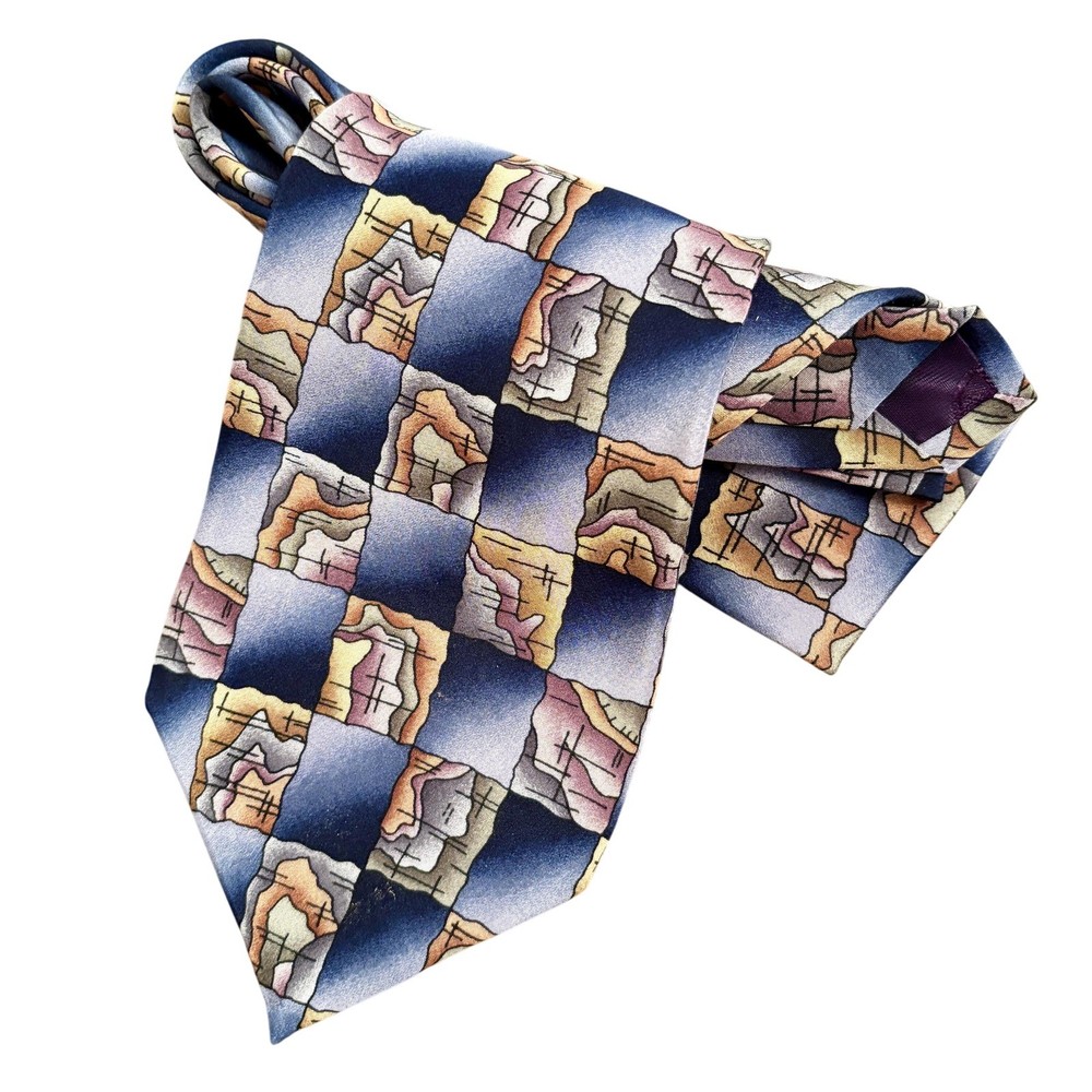 Retro Science Necktie Elevation Map Graphics Molecular Expressions Silk 80s Tie