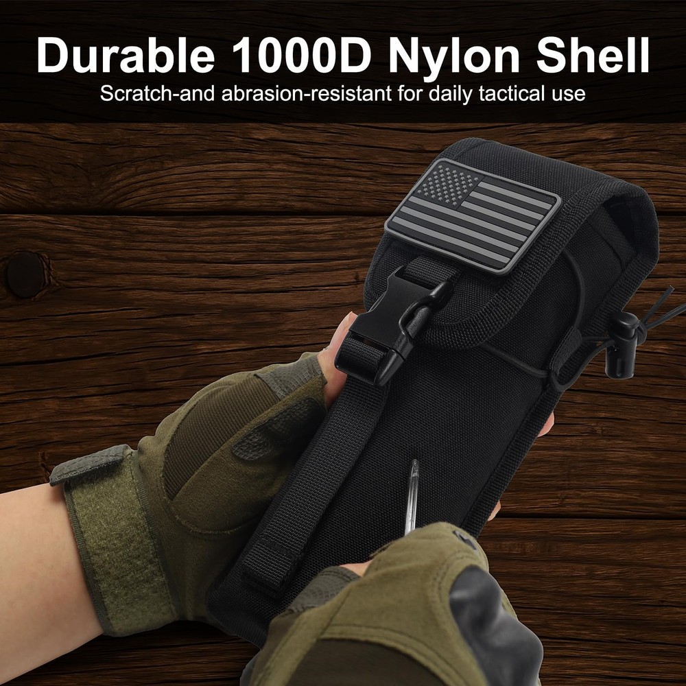 Molle Suppressor Pouch,Storable Suppressor/Flashlight/Baton,Contains Flag Pat...