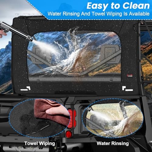 UTV Soft Rear Windshield Compatible With Can-am Defender 2016-2024 HD 5/ 7/