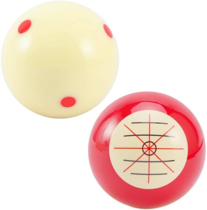 2Pcs Billiards Cue Ball Practice Training Professional Red+white