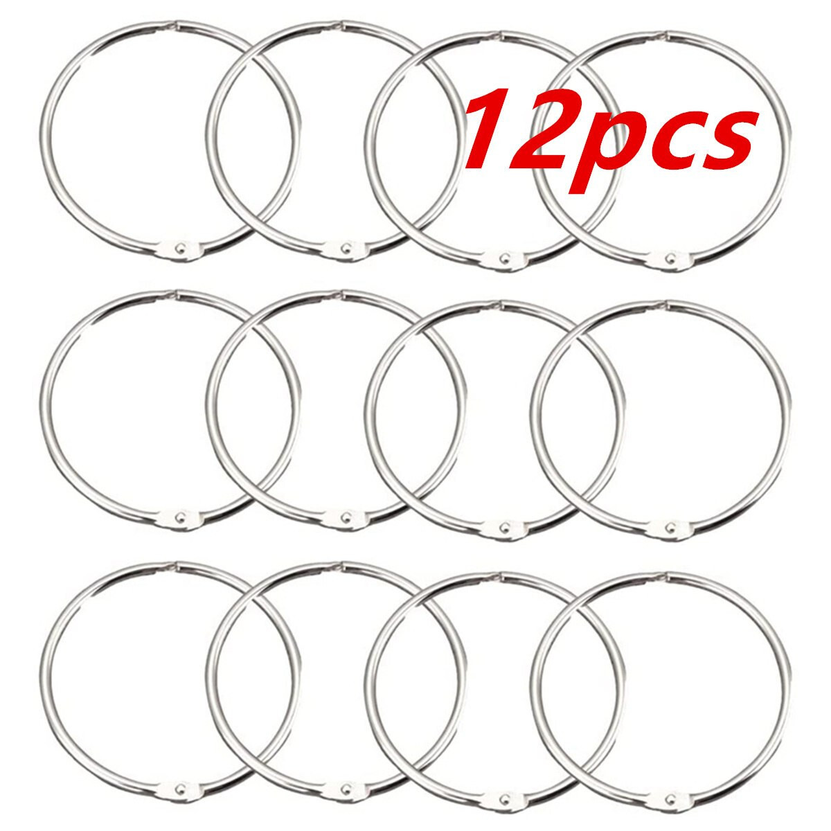 12/24/36 Pack 1.8 inch Rust-Proof Openable Shower Curtain Rings