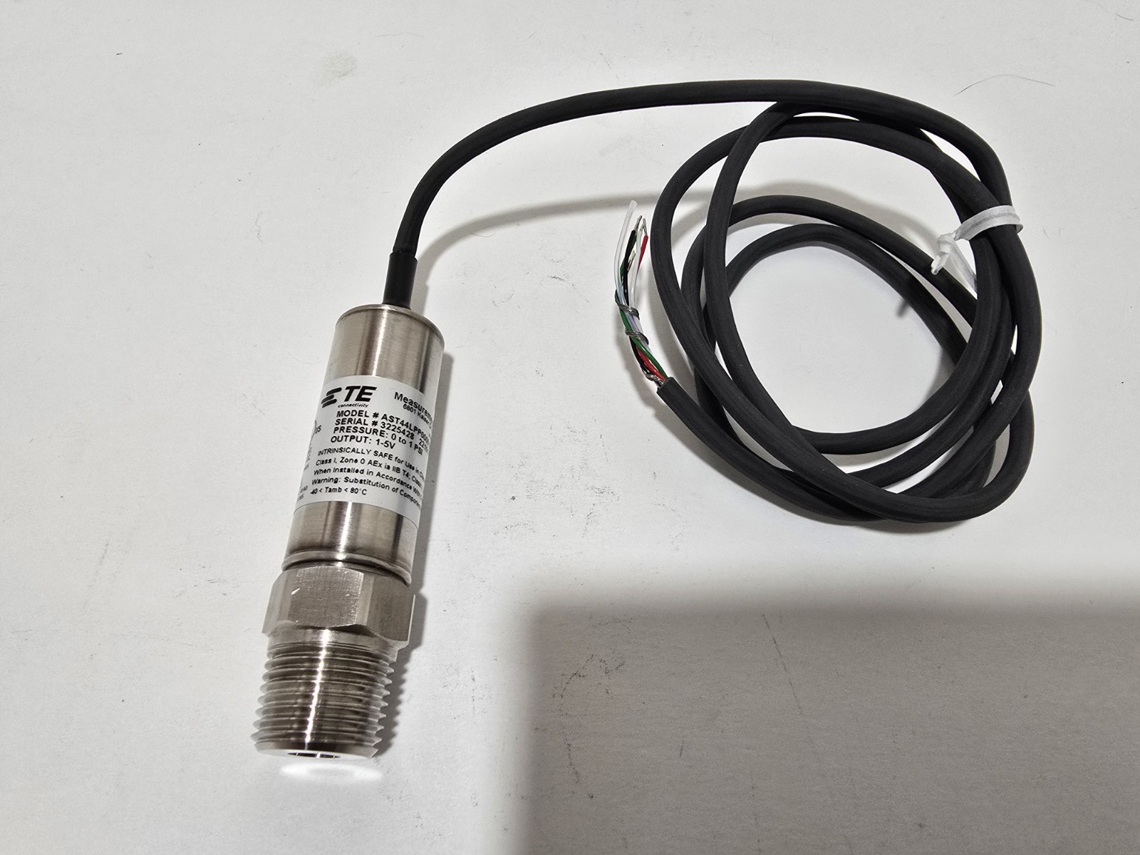 AST44LPP00001P3B1000 Industrial Pressure Transducer 0-1 PSI TE Connectivity