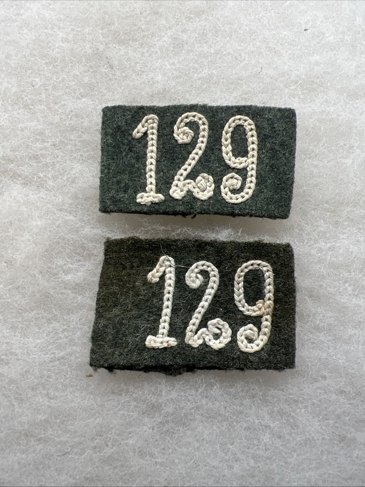 WW2 German 129th Infantry Regiment Shoulder Board Loop Set (CC608