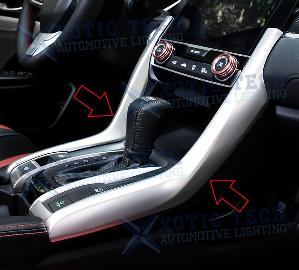 Silver Interior Gear Shift Box Side Panel Cover Trim For Honda Civic 16-2021