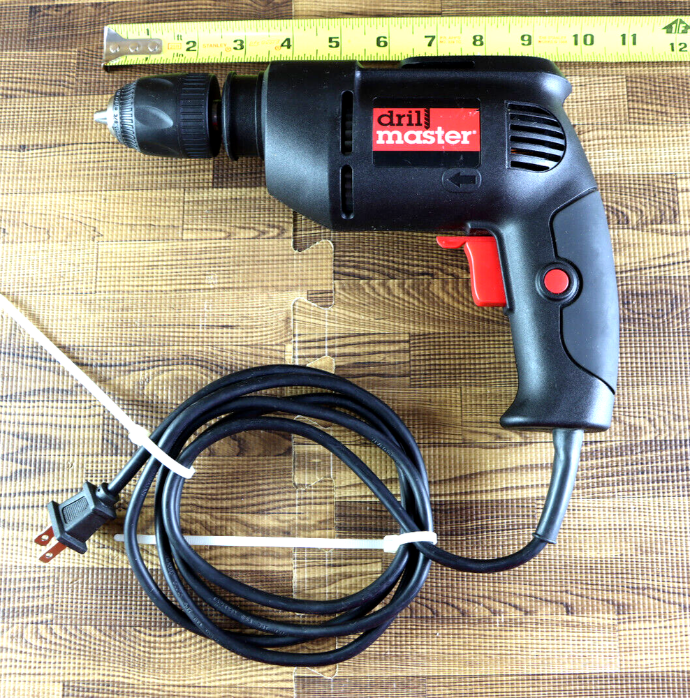 Drill Master 3/8'' Variable Speed Reversible Drill 10mm Keyless Chuck 3.2A 62856