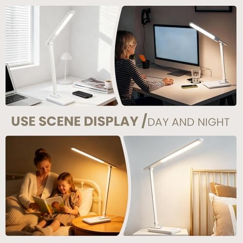 TECHNOVA LED Desk Lamp with 5 Color Temperatures | Sliding Stepless Dimming &