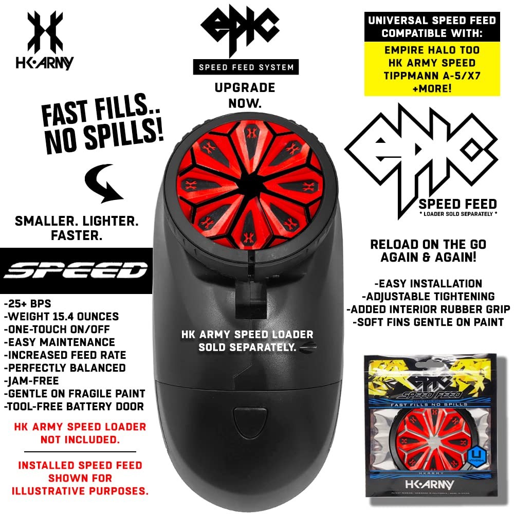 Universal Epic Speed Feed Paintball Loader Hopper Accessory - Lava