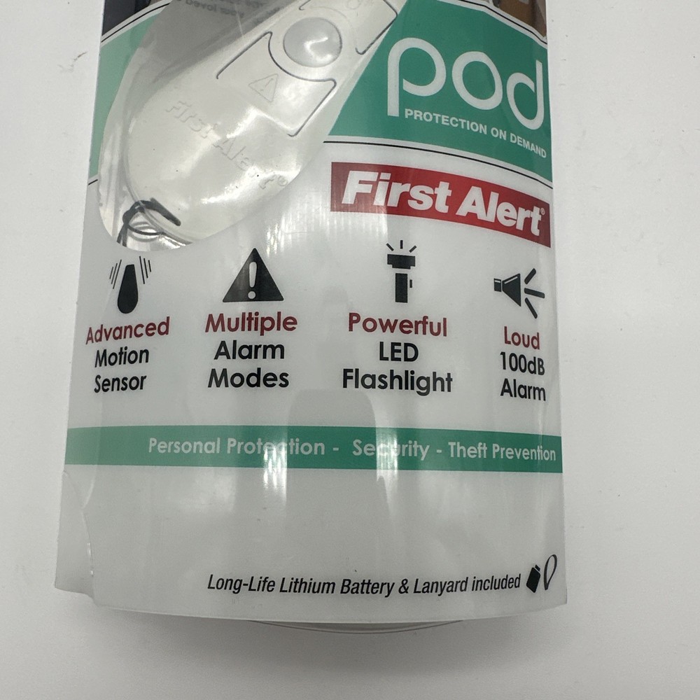 First Alert POD Protection on Demand Personal Alarm, Motion Sensor Flashlight