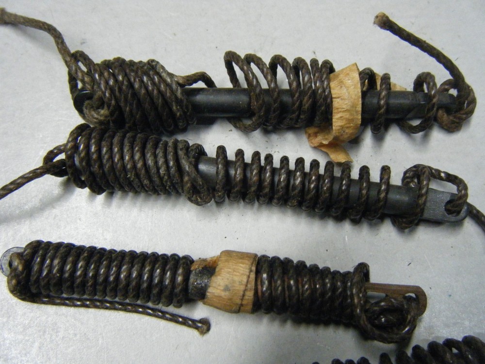 Lot of 5 Vintage Steel Rifle Bore Pull Through Cleaning Tool