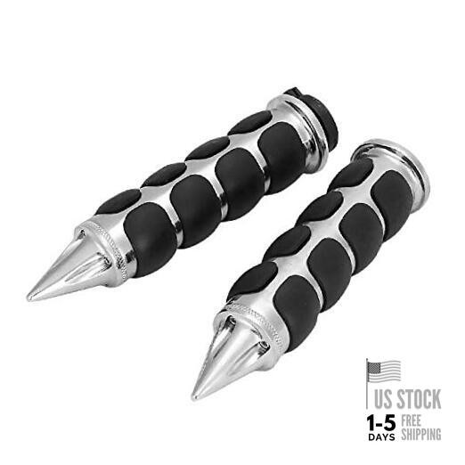 1 Pair Hand Grips Chrome Black-C