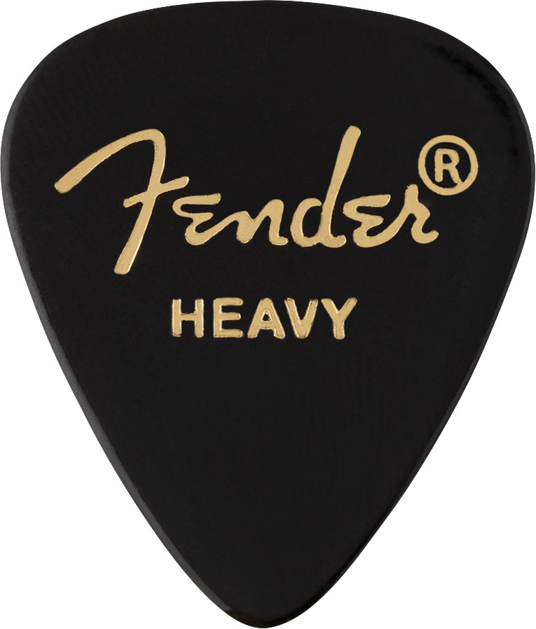 Fender 351 Premium Celluloid Guitar Picks - HEAVY, BLACK - 12-Pack (1 Dozen)