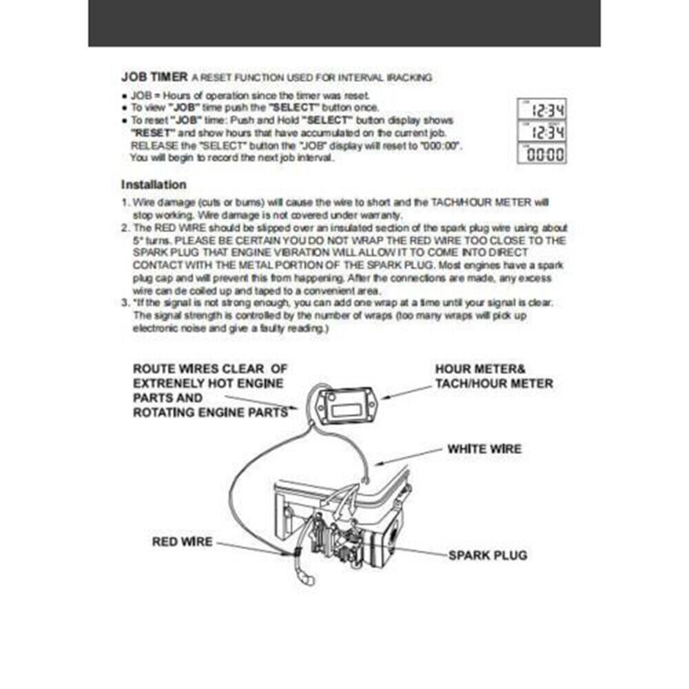Tachometer Tiny Tach/Hour Meter for 2 Stroke & 4 Stroke Small Engine motorcycle