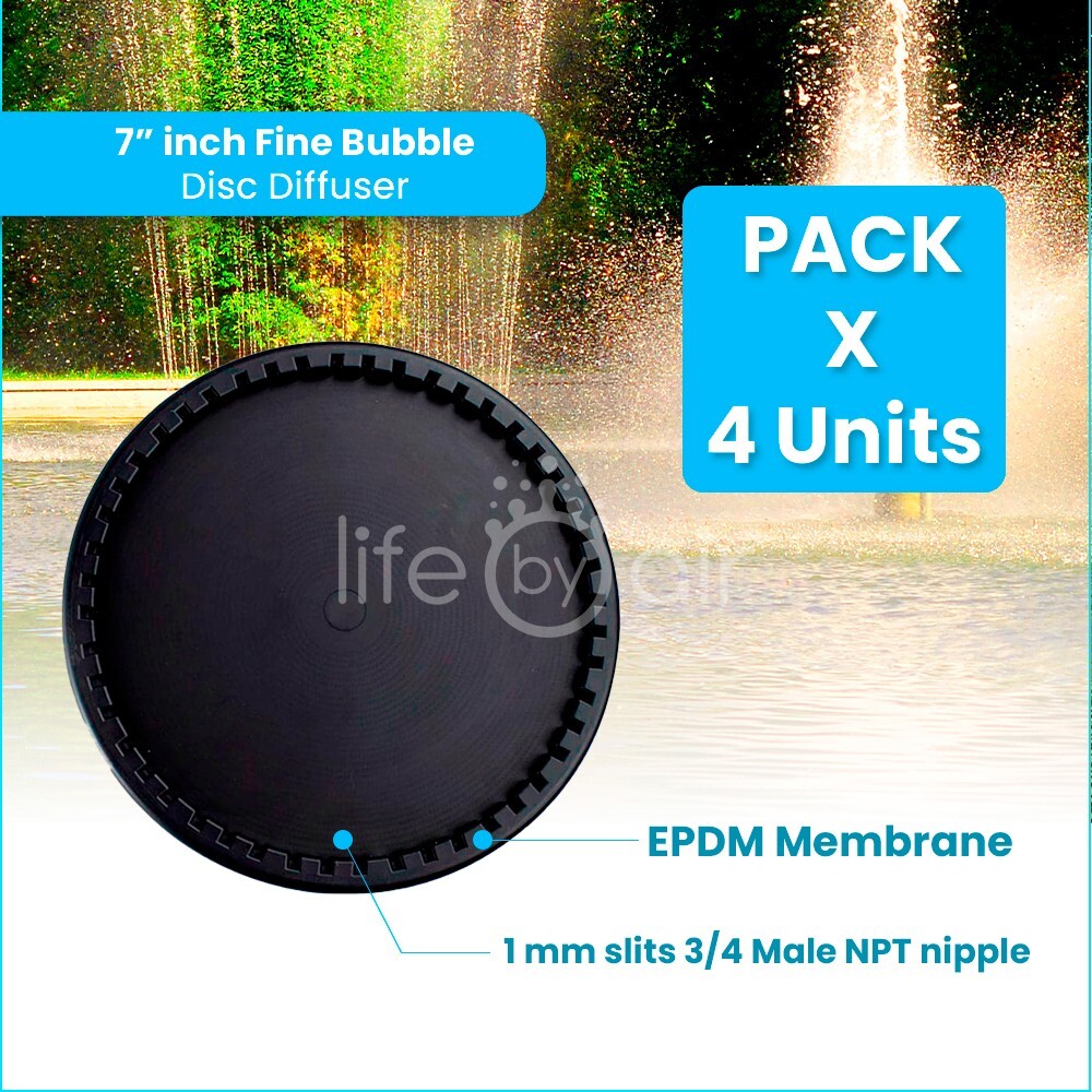 ECD215-E | 7 Inch EPDM Fine Bubble Disc Diffuser | SSI Original (4 Pack)