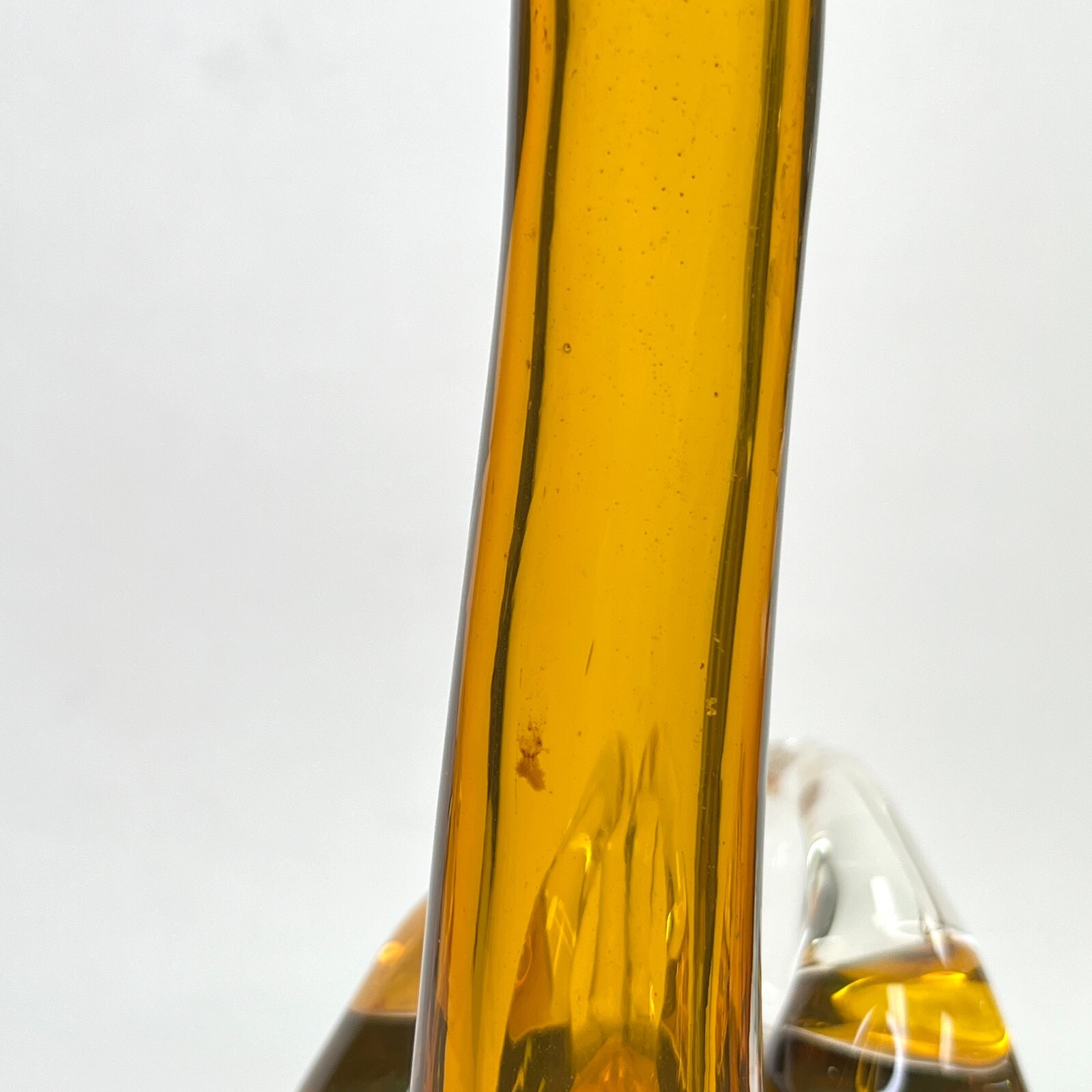 Czechoslovakia Amber Glass Decanter Goose Swan Duck Claret Jug