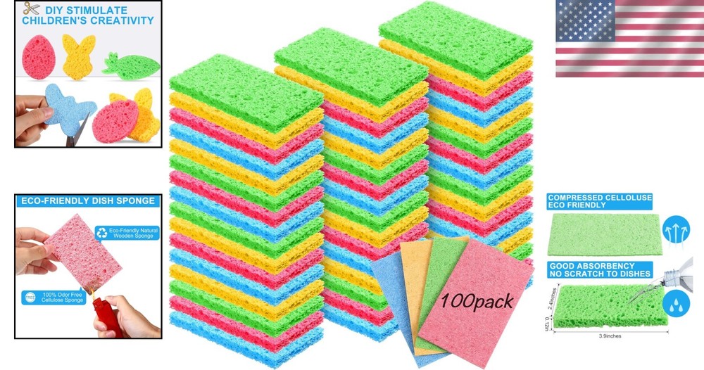 100 Bulk Kitchen Sponges Multicolor Pack